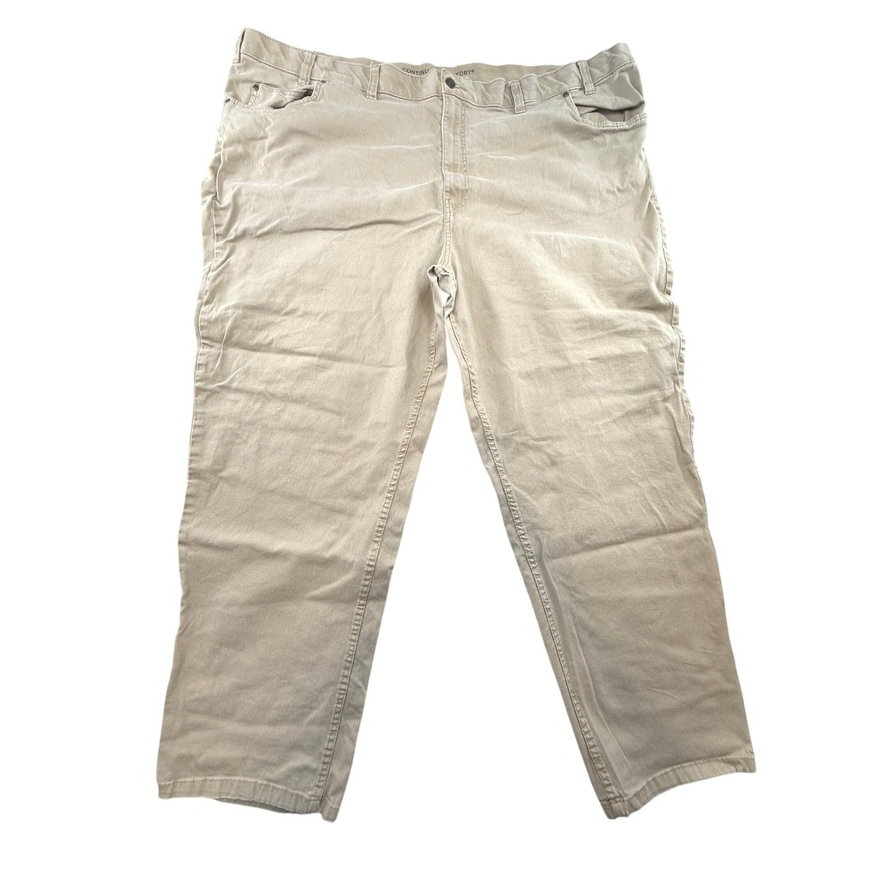Harbor Bay Mens Khaki Continuous Comfort Waistband Stretch Pants 54/32  54 Twill